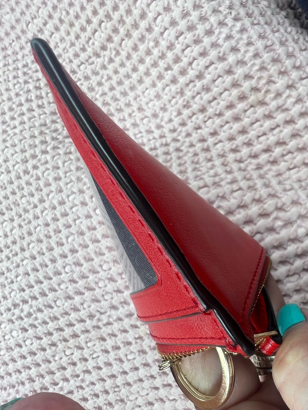 Coach x Selena Gomez Limited Edition Red Leather Key Card Holder - Picture 6 of 13